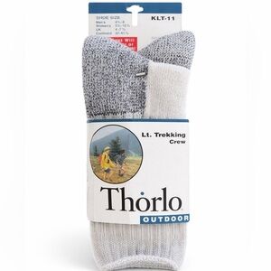 Thorlo Outdoor Lt. Trekking Crew Socks - Gray and White